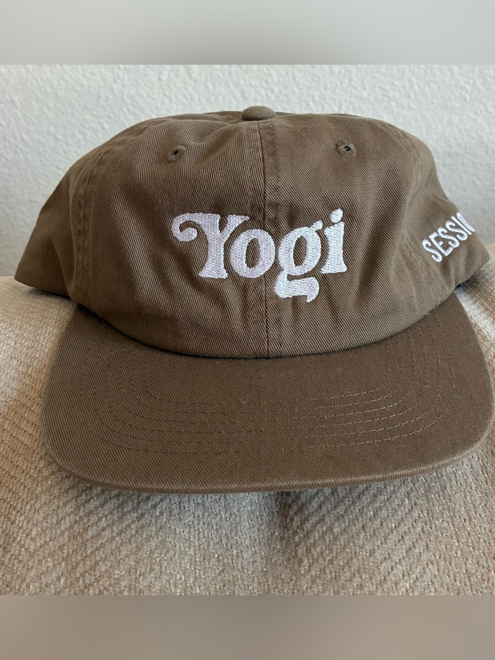 Classic Tan and Black Baseball Cap - Clean Casual Style